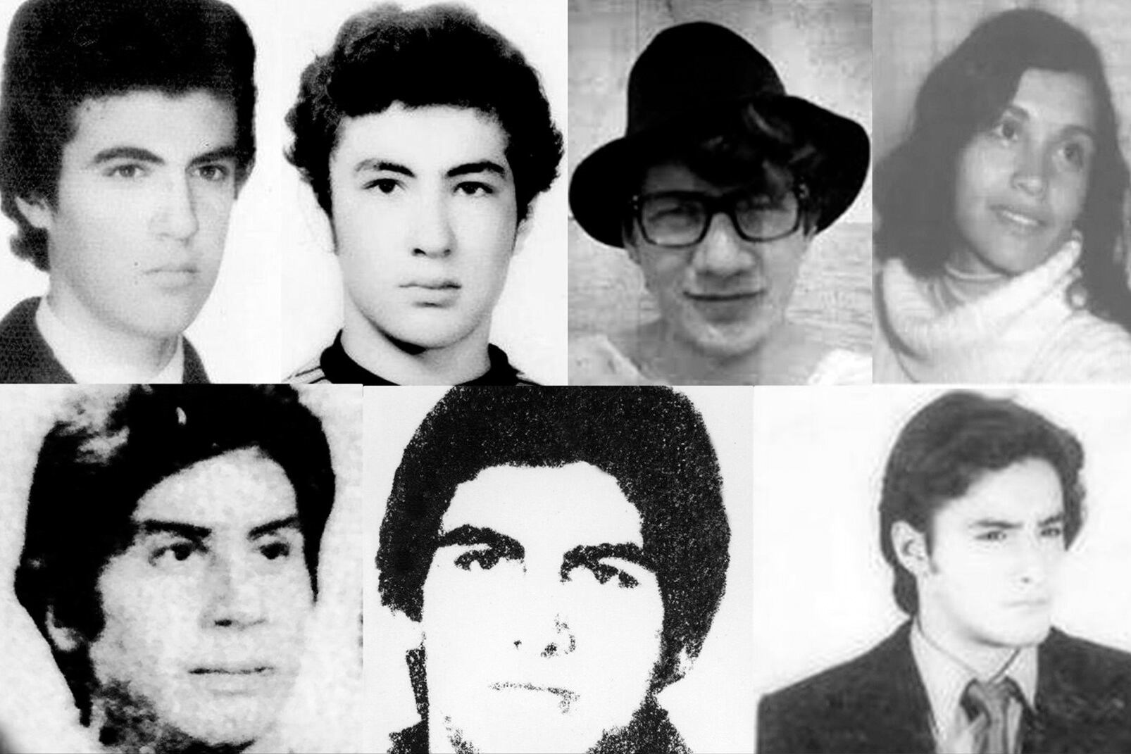 Desde arriba, de izquierda a derecha: Alejandro y Jorge Luis Fernández, Alejandro "Indio" Aibar, Sonia von Schmeling, Luis Ángel "Polenta" García, Marcelo "Chelo" Moglie y Enrique Ricardo "Pluma" Rodríguez.