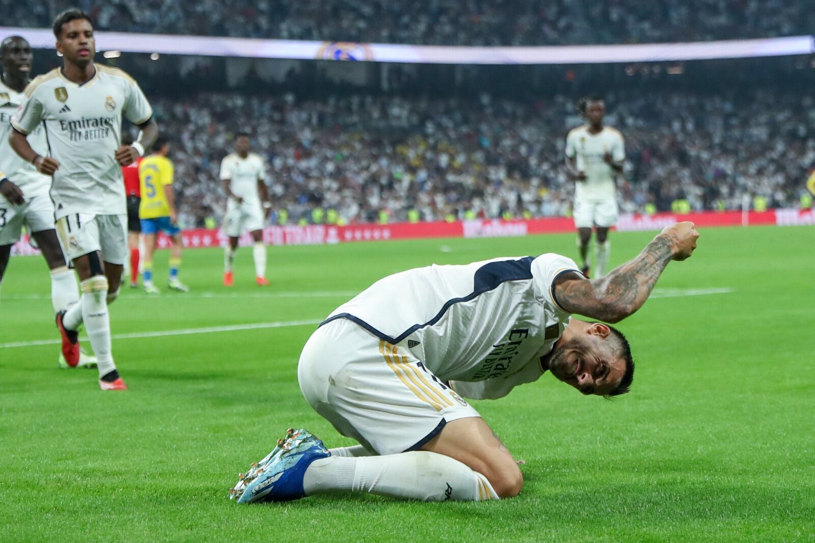 Díaz y su forma particular de festejar el gol