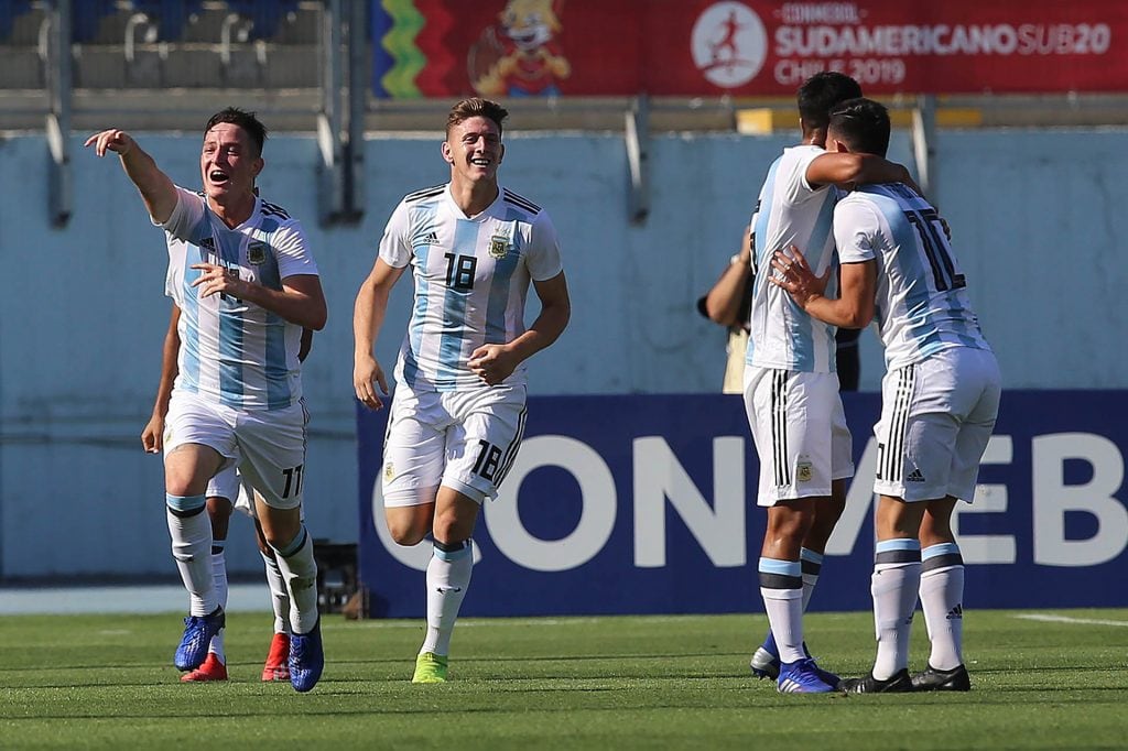 El seleccionado argentino Sub 20 durante el Sudamericano de Chile.