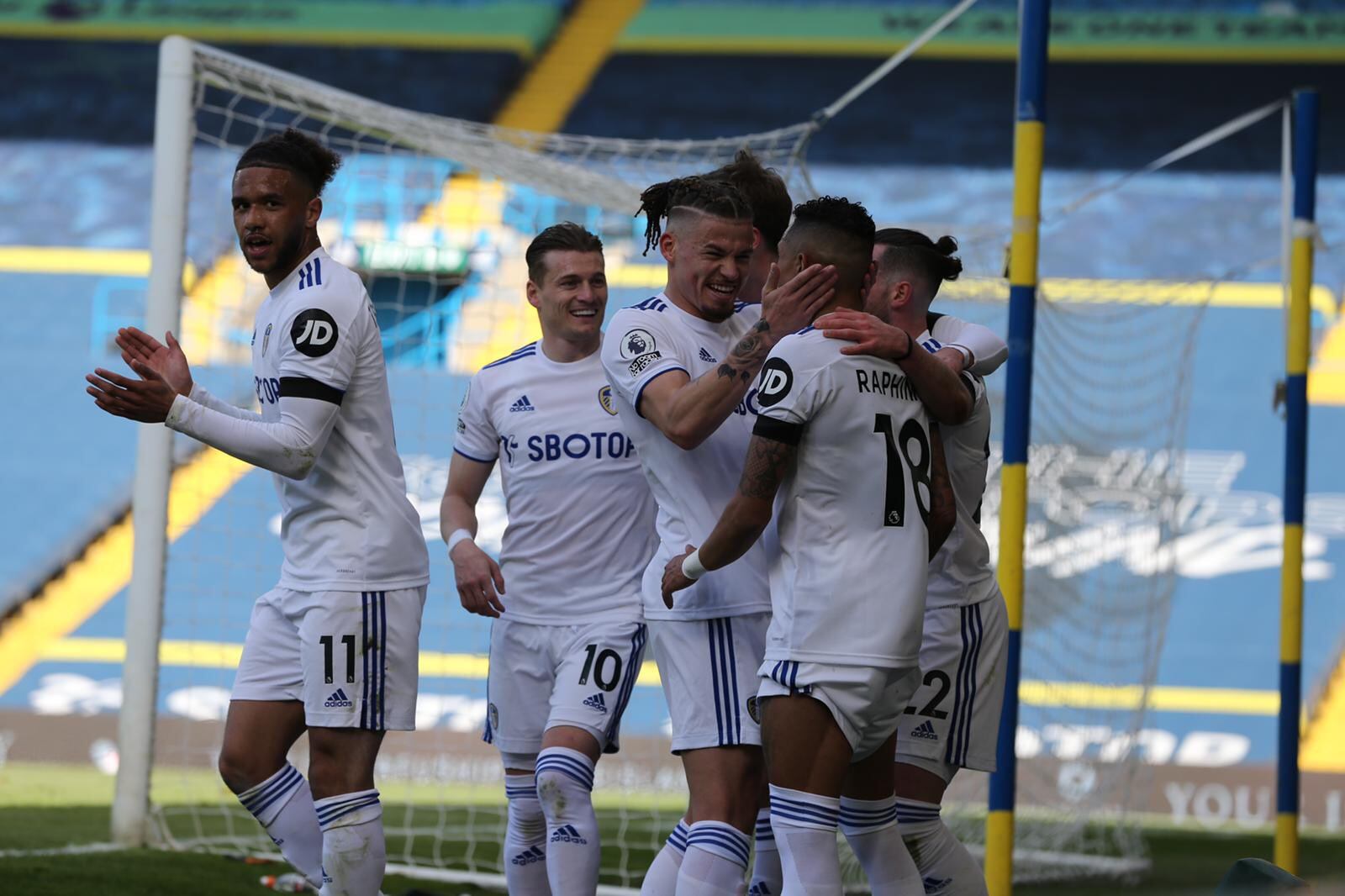 Festejo de Leeds en Elland Road.