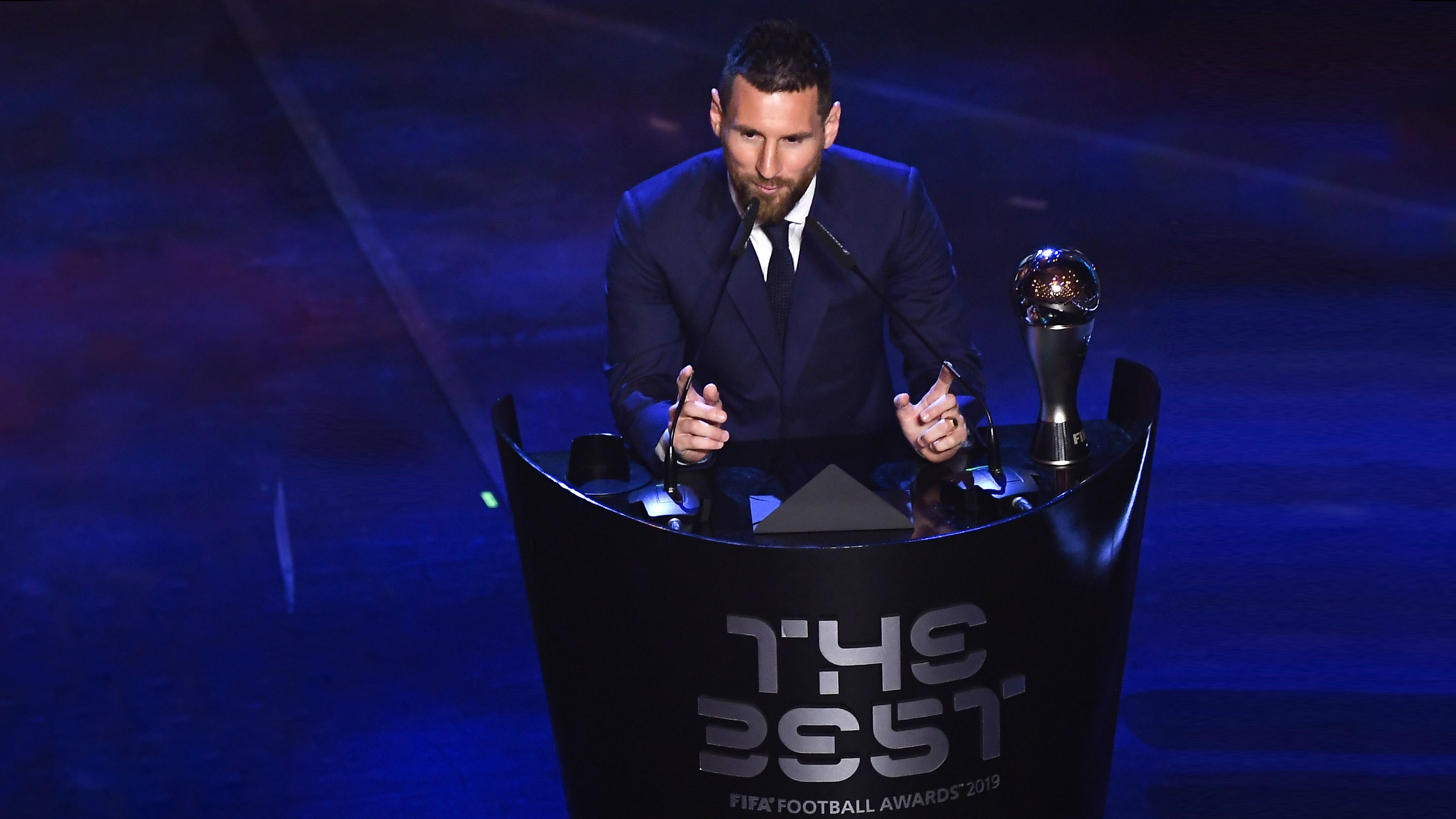 Lionel Messi, a la hora del discurso.