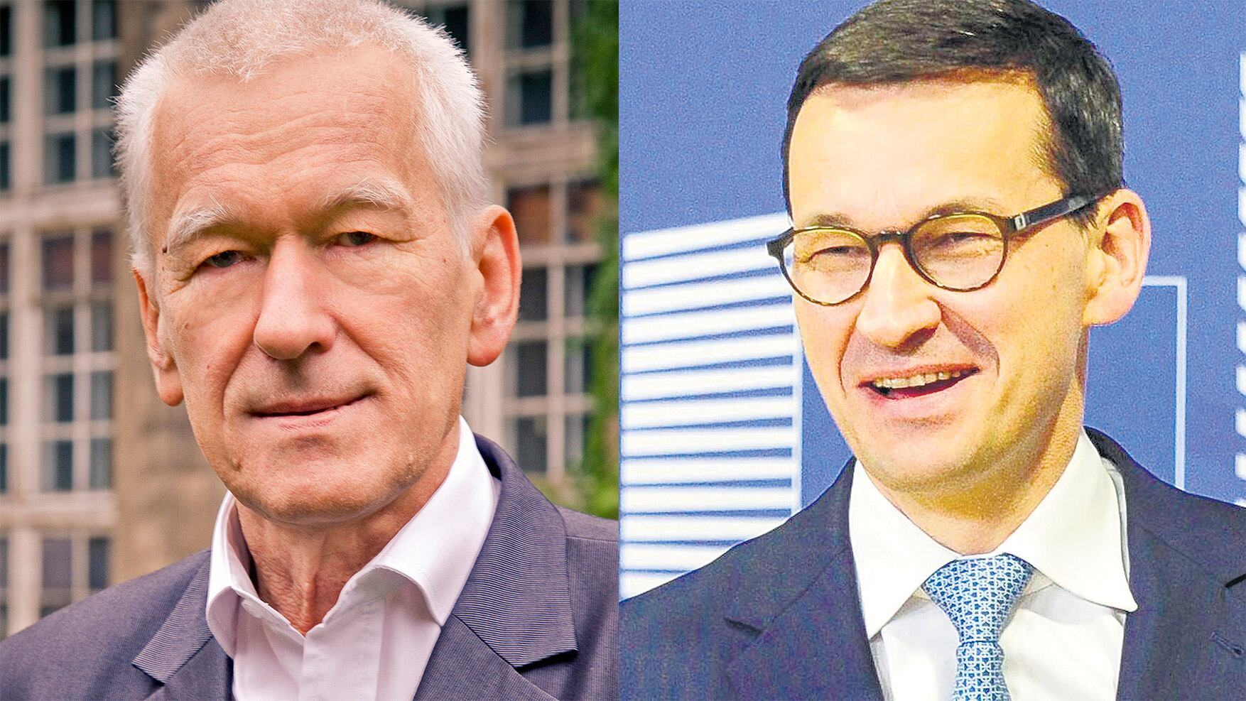 Kornel y Mateusz Morawiecki, ex senador y premier de Polonia, ambos negacionistas de la historia.