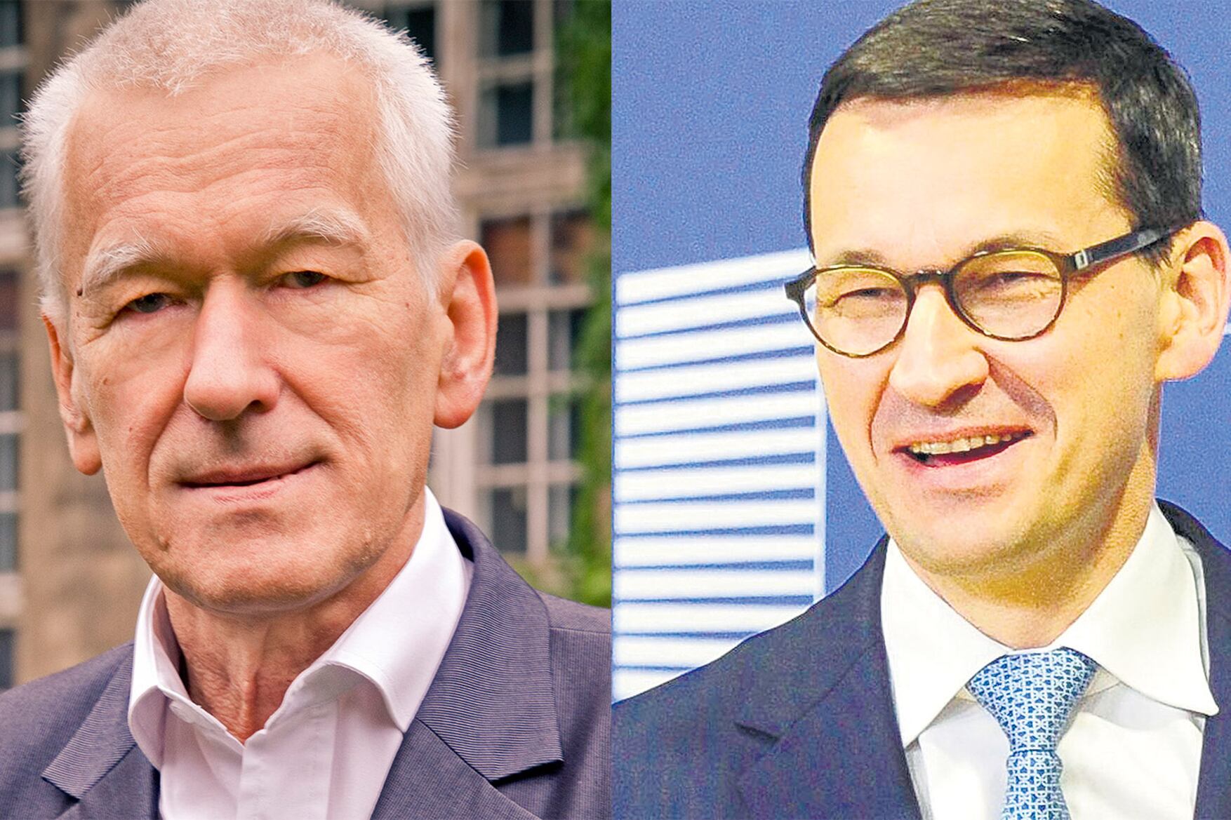 Kornel y Mateusz Morawiecki, ex senador y premier de Polonia, ambos negacionistas de la historia.