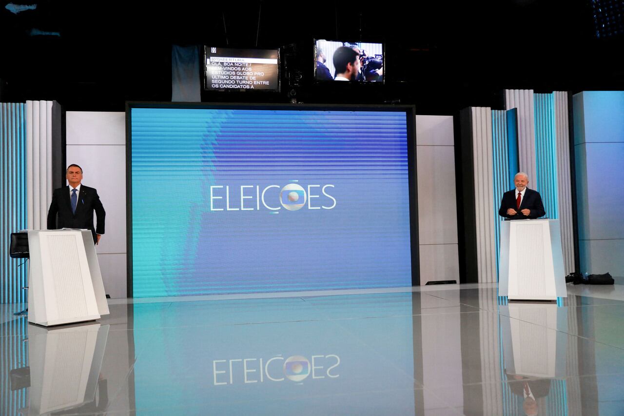 Una imagen del debate de anoche ente Lula y Bolsonaro. 