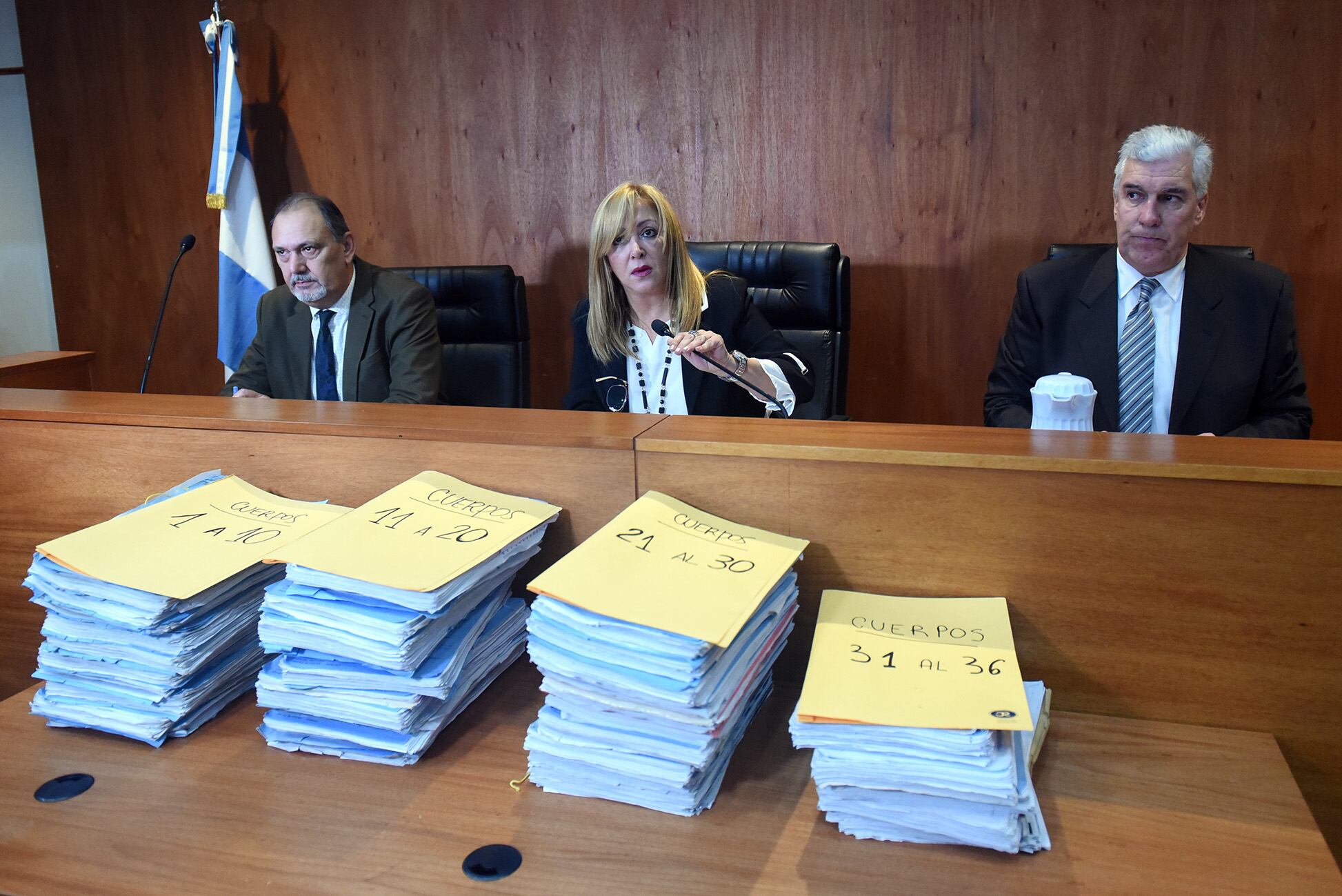 Los jueces Leiva, Canavesio y Zvala.