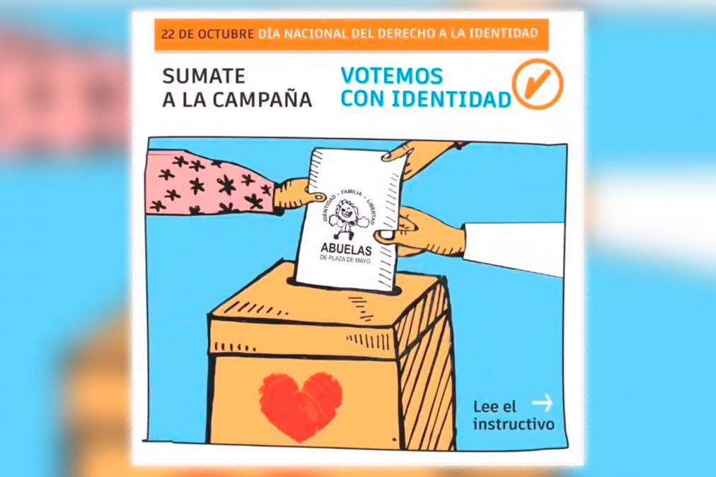 Esta campaña impulsada por Abuelas coincide con el Día Nacional de Derecho a la Identidad.
