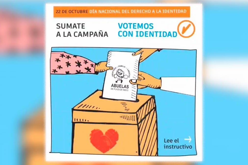Esta campaña impulsada por Abuelas coincide con el Día Nacional de Derecho a la Identidad.