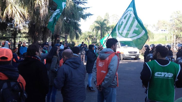 Los trabajadores del INTI, hoy en Parque Norte.