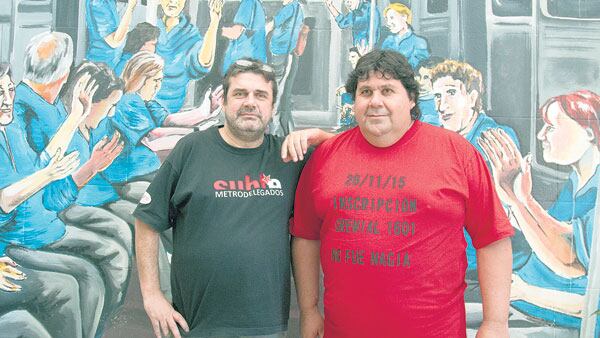 Beto Pianelli y Néstor Segovia, referentes de los metrodelegados que ayer lograron el amparo judicial.