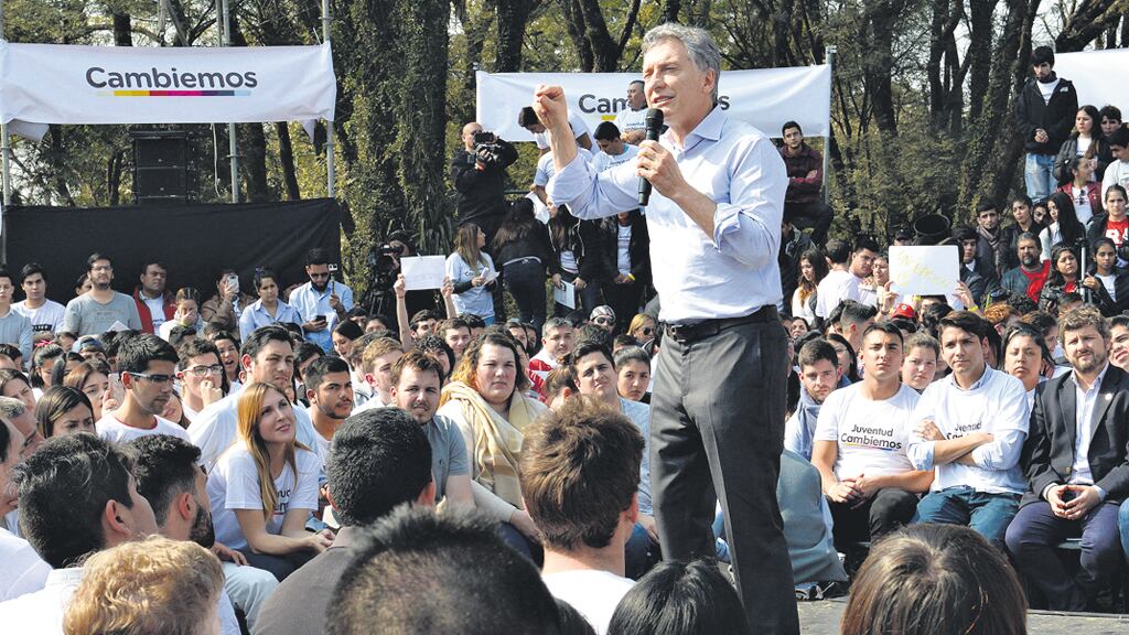 El presidente Mauricio Macri presidió un acto acompañado únicamente por funcionarios y candidatos de Cambiemos.