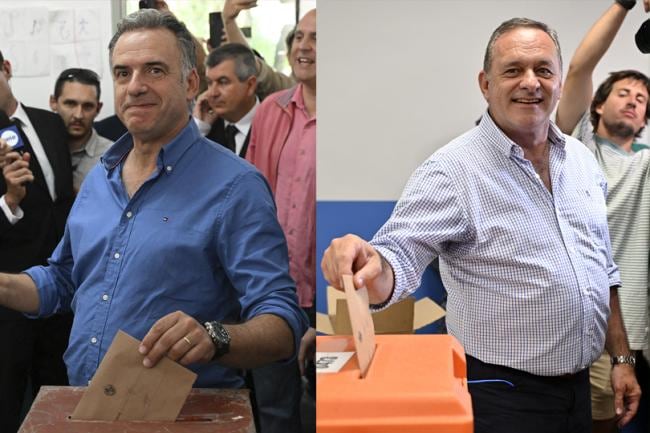 Yamandú Orsi y Alvaro Delgado, candidatos a presidente de Uruguay