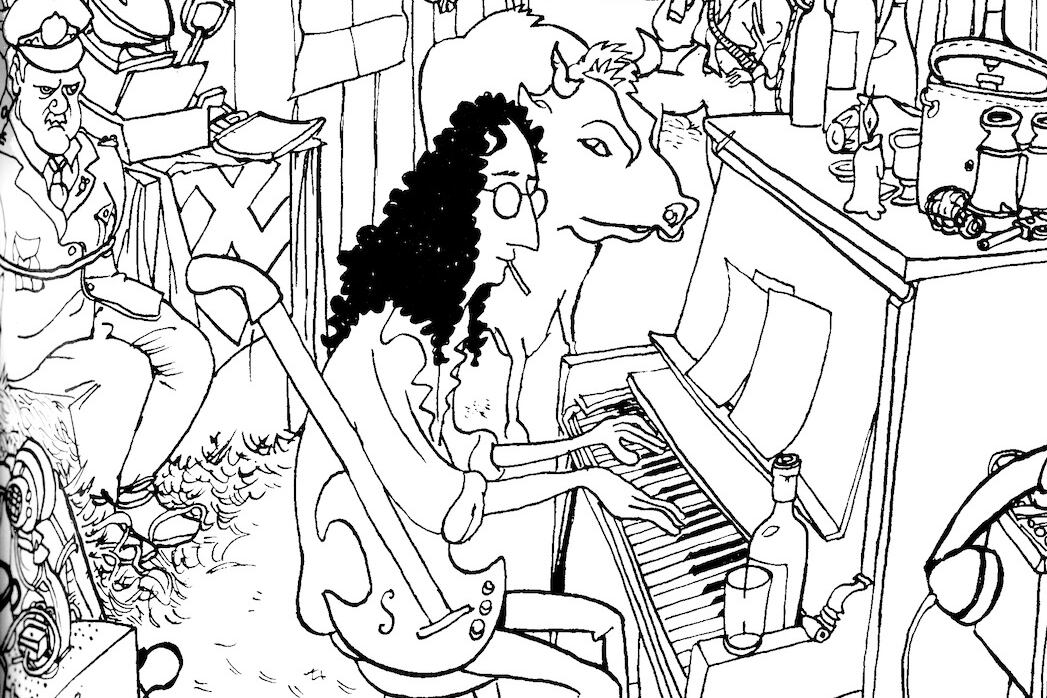 Fito Páez, dibujado por Miguel Rep en 1995