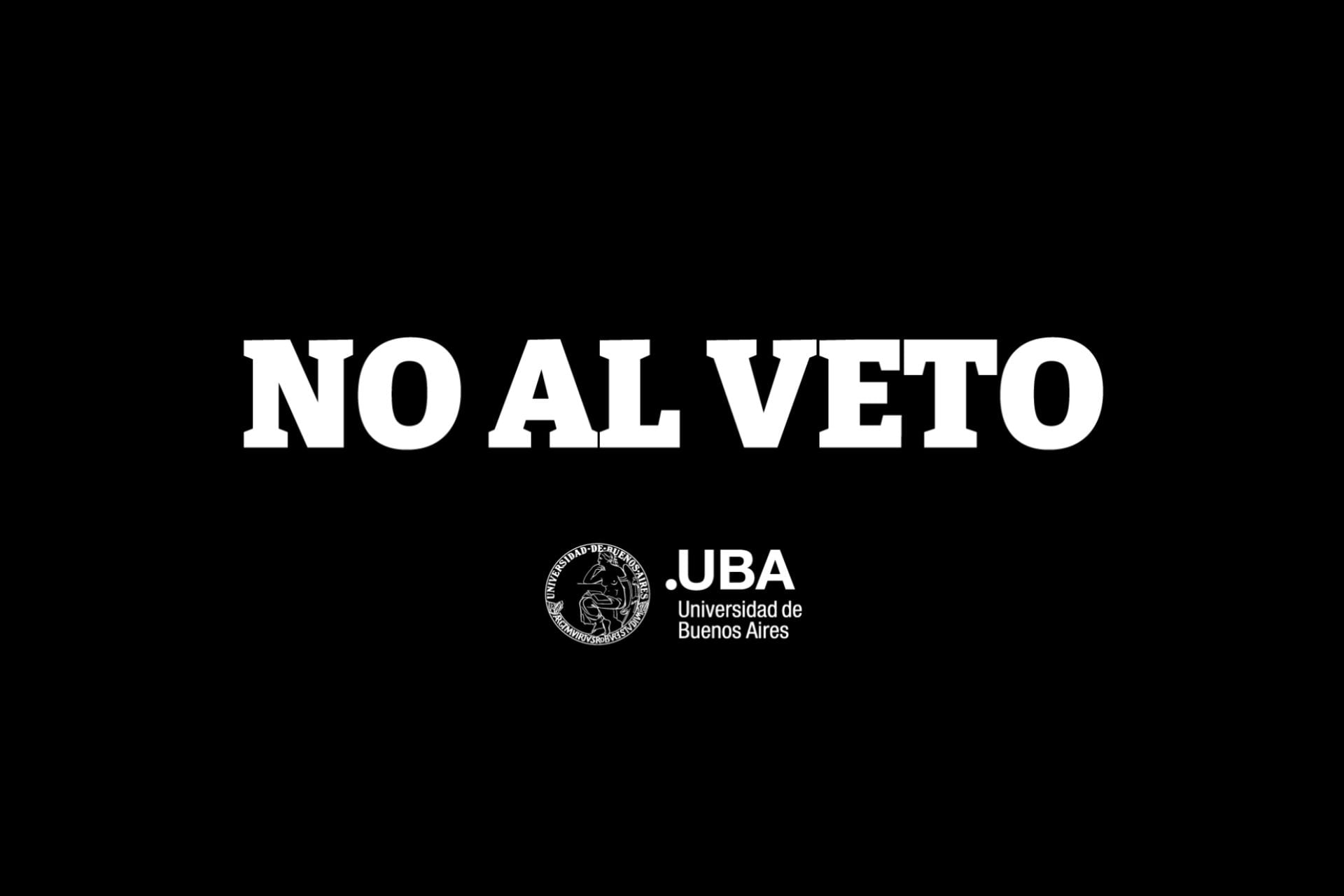 El mensaje que se ve en los sitios web de la UBA
