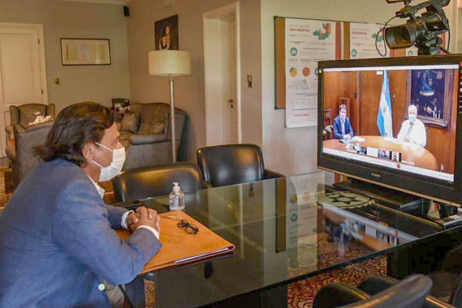El gobernador asistió por videoconferencia a la firma del convenio 