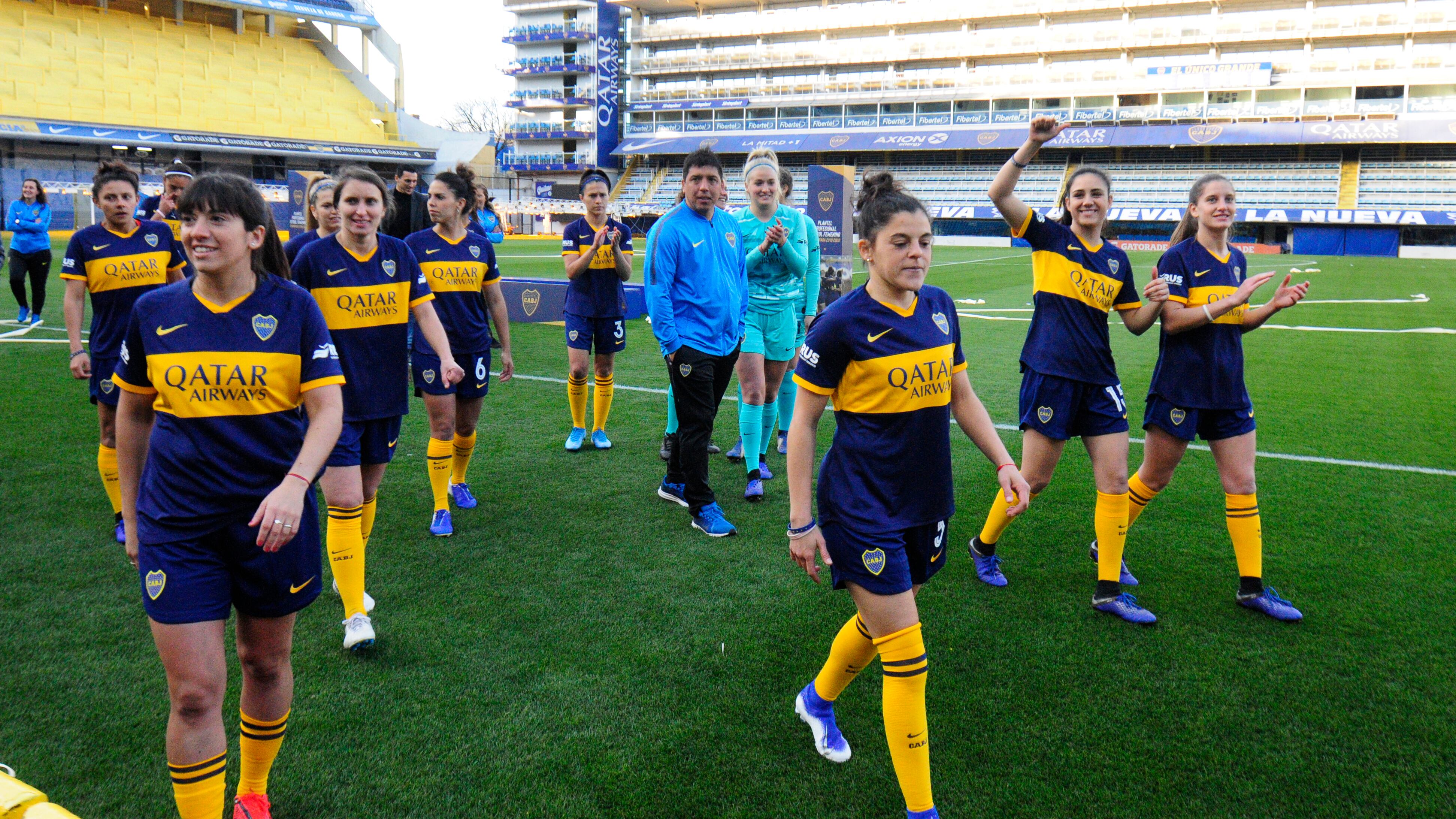 Las jugadoras de Boca durante la presentación oficial del equipo.