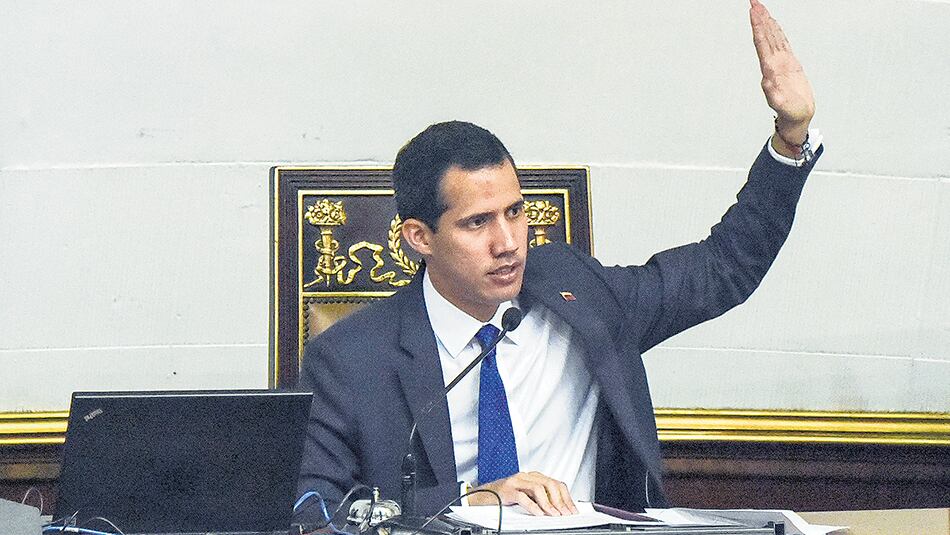 El autoproclamado presidente encargado de Venezuela, el diputado Juan Guaidó, participó de la sesión.