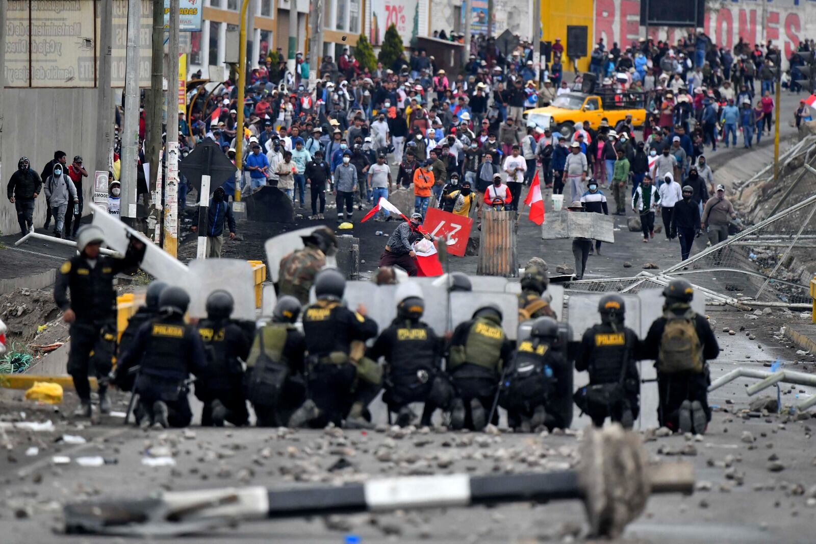 Protesta y represión en Arequipa el pasado 19 de enero.