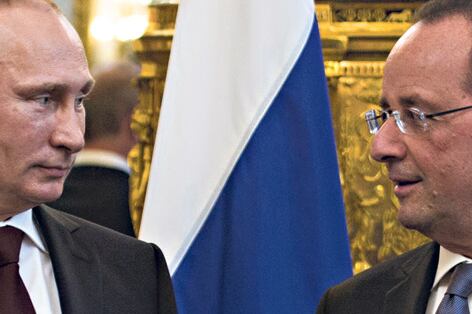 Las ideas de Putin sobre Siria chocan con las de su colega francés Hollande, entre otros líderes europeos.