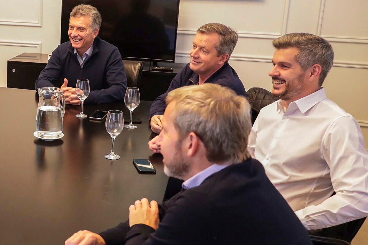 Macri, Monzó, Peña y Frigerio, juntos en 2018.