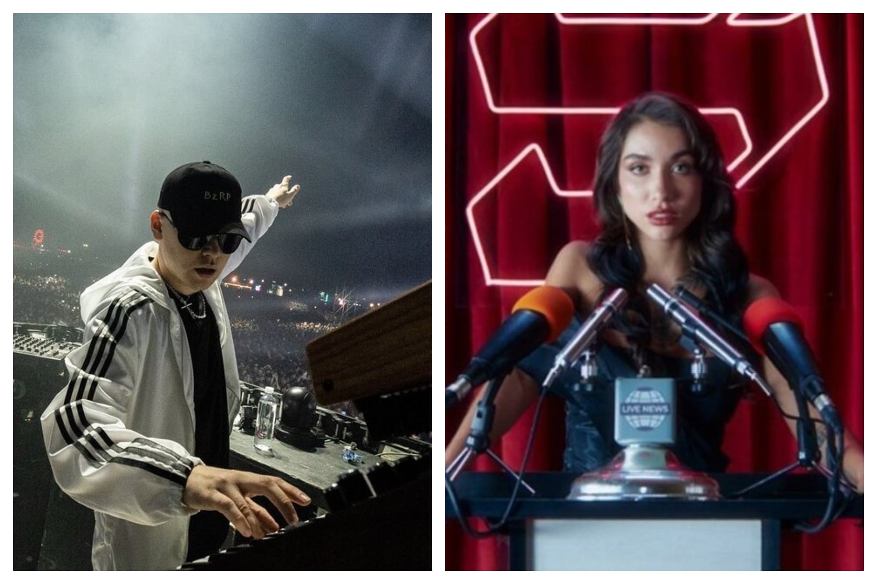 Bizarrap y María Becerra, en la ceremonia de los Premios GRammy Latinos. 