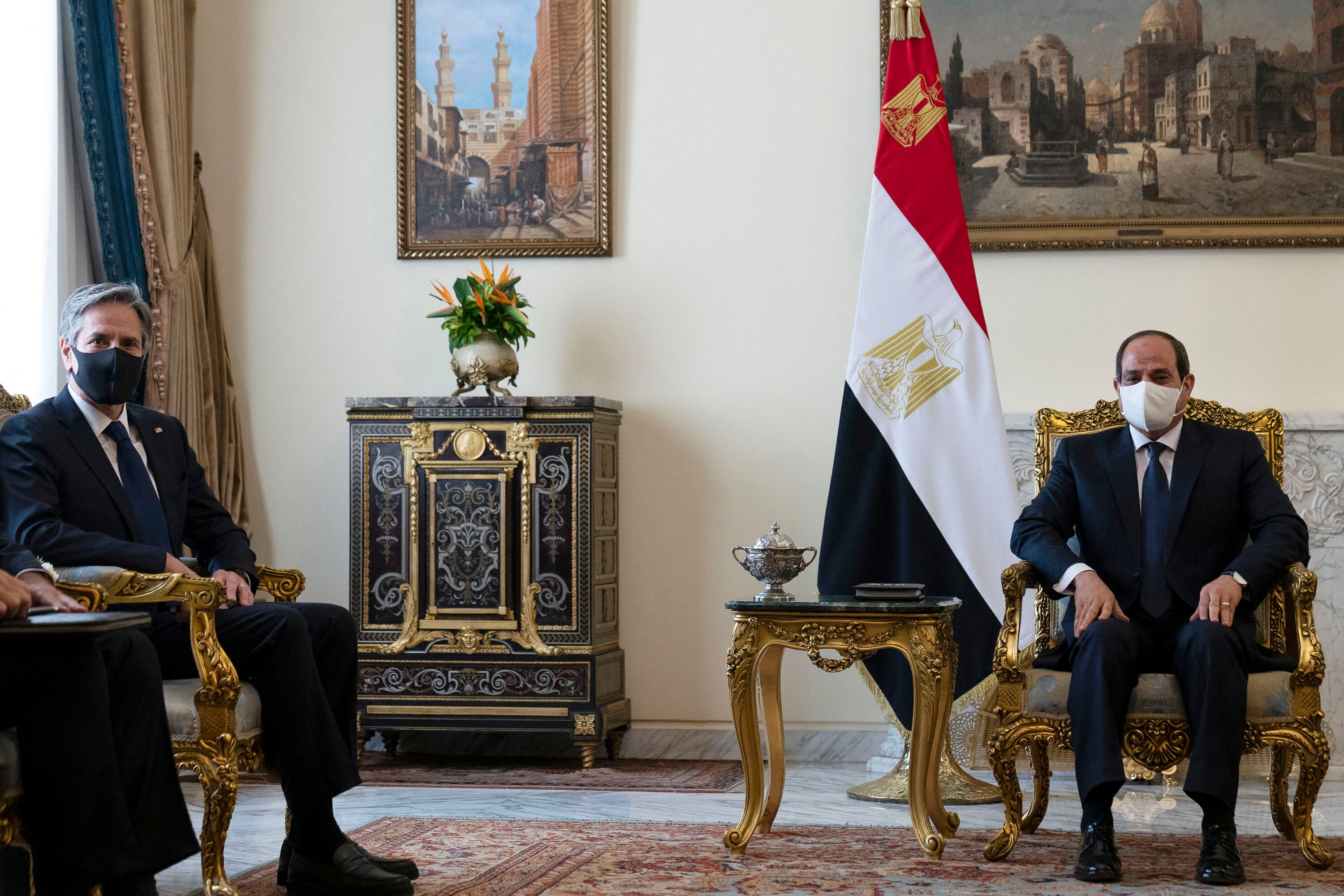 Blinken se reunió con Al Sisi.