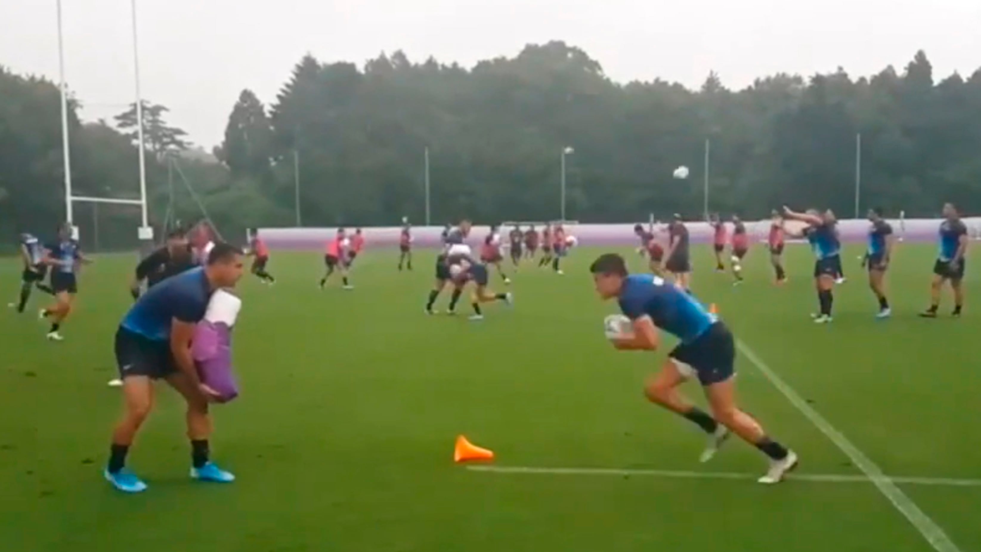 Los Pumas se entrenan en Japón para el Mundial.