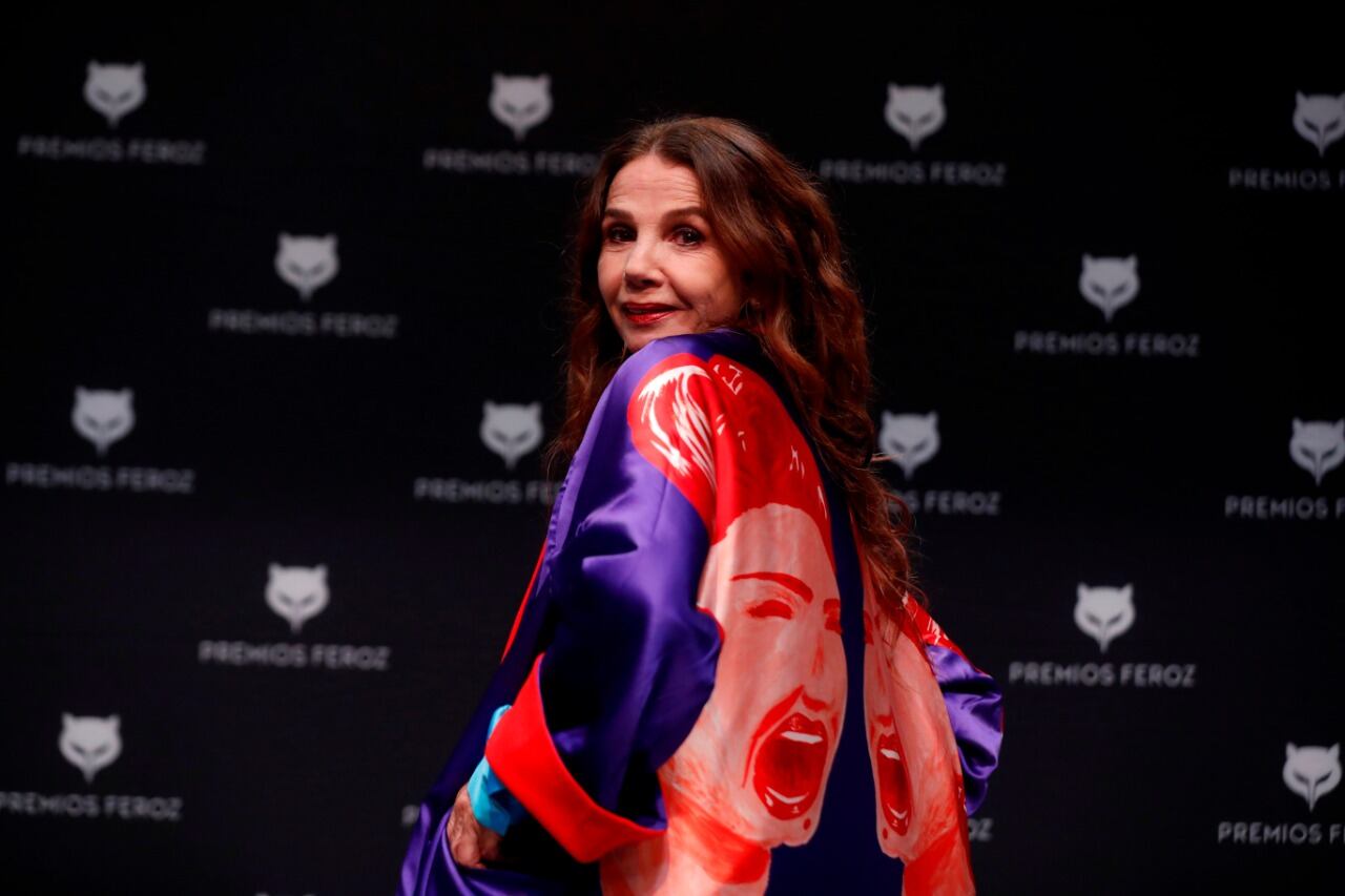 La actriz de 61 años, en su polémica conferencia de prensa de hoy.