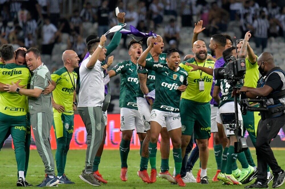 El festejo de los jugadores de Palmeiras por una nueva final de Libertadores