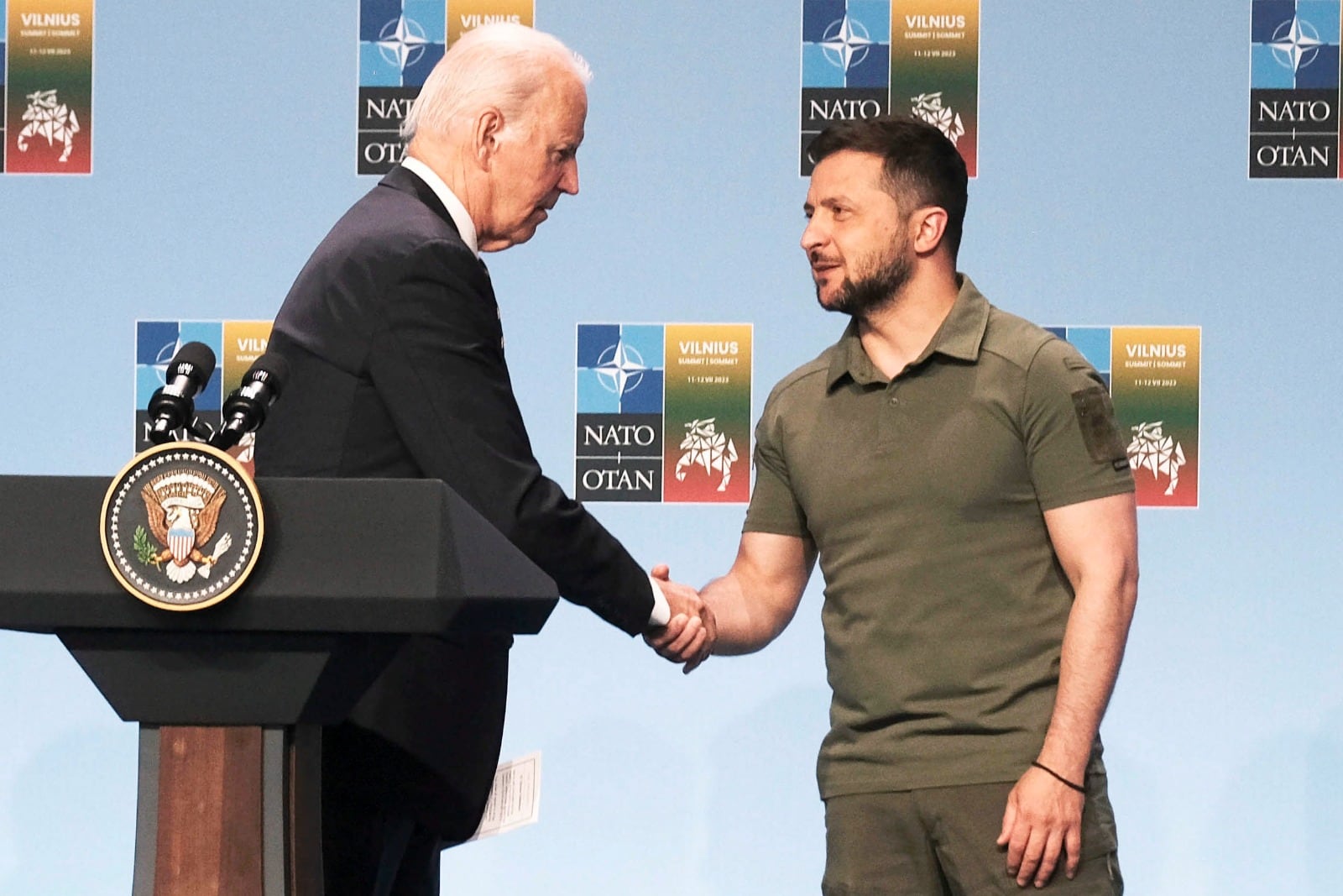 Volodomir Zelenski y Joe Biden, sin fisuras.