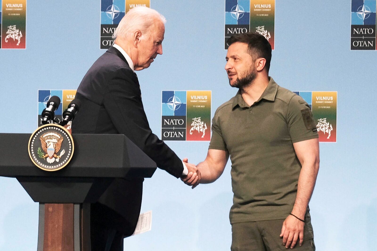 Volodomir Zelenski y Joe Biden, sin fisuras.