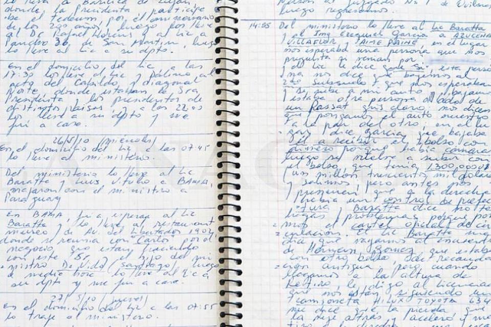 Algunas partes de los cuadernos no fueron escritas por el chofer.