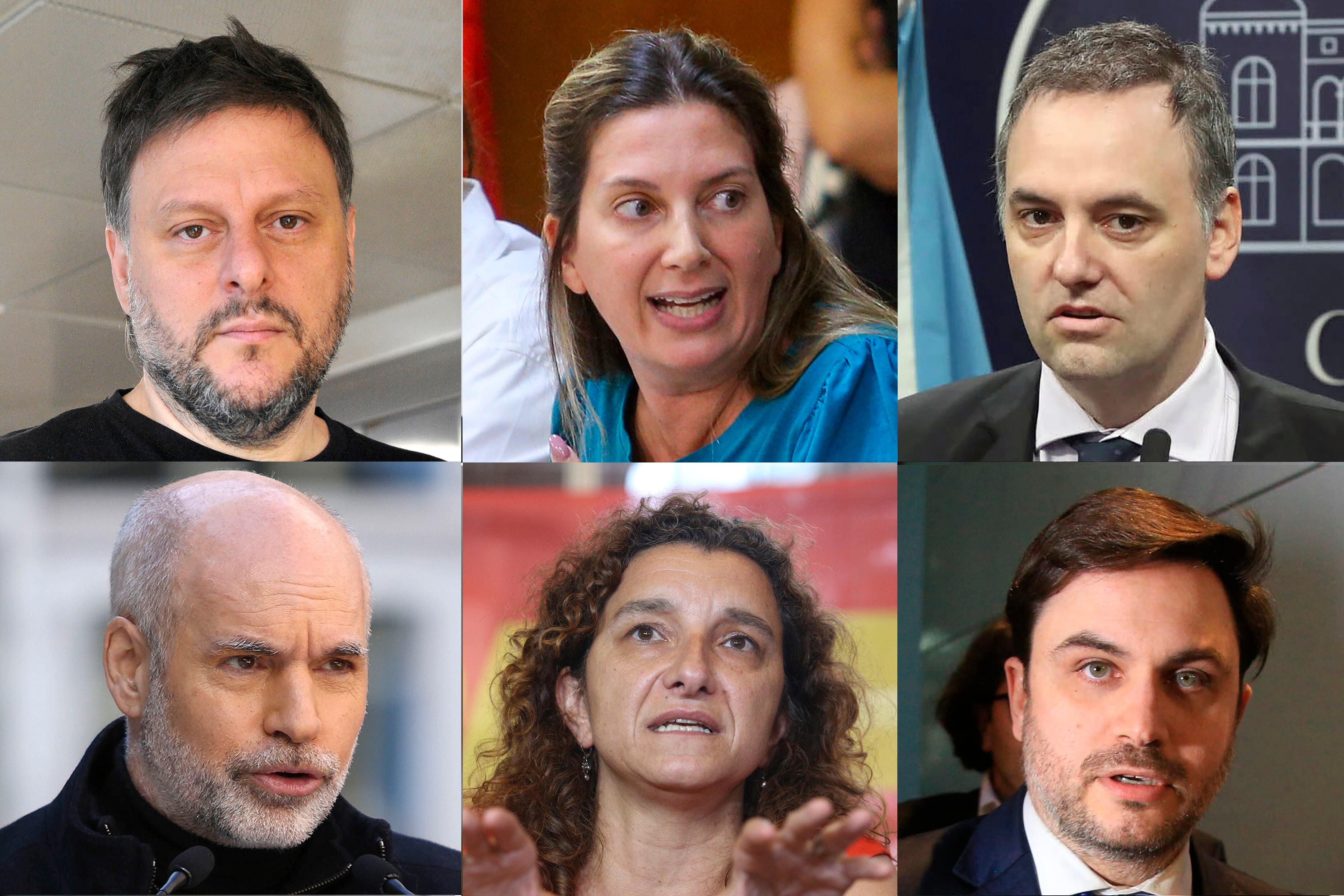 Leandro Santoro, Silvia Lospennato, Manuel Adorni, Horacio Rodríguez Larreta, Vanina Biasi y Ramiro Marra