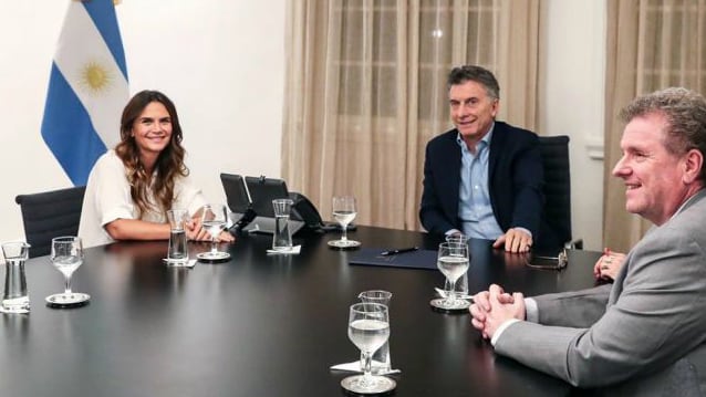 Amalia Granata con Mauricio Macri en Olivos.