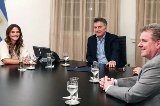 Amalia Granata con Mauricio Macri en Olivos.