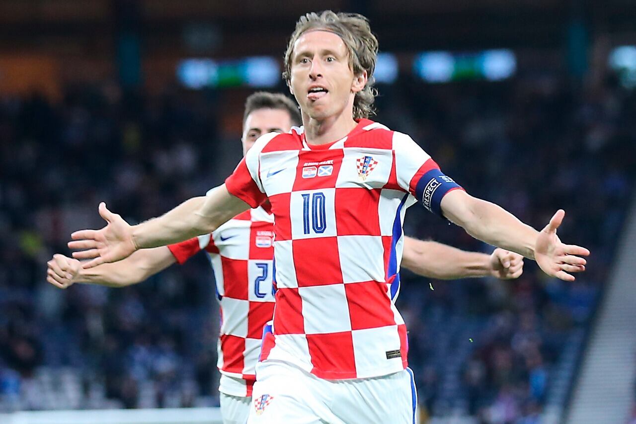 Modric festeja su gol para Croacia