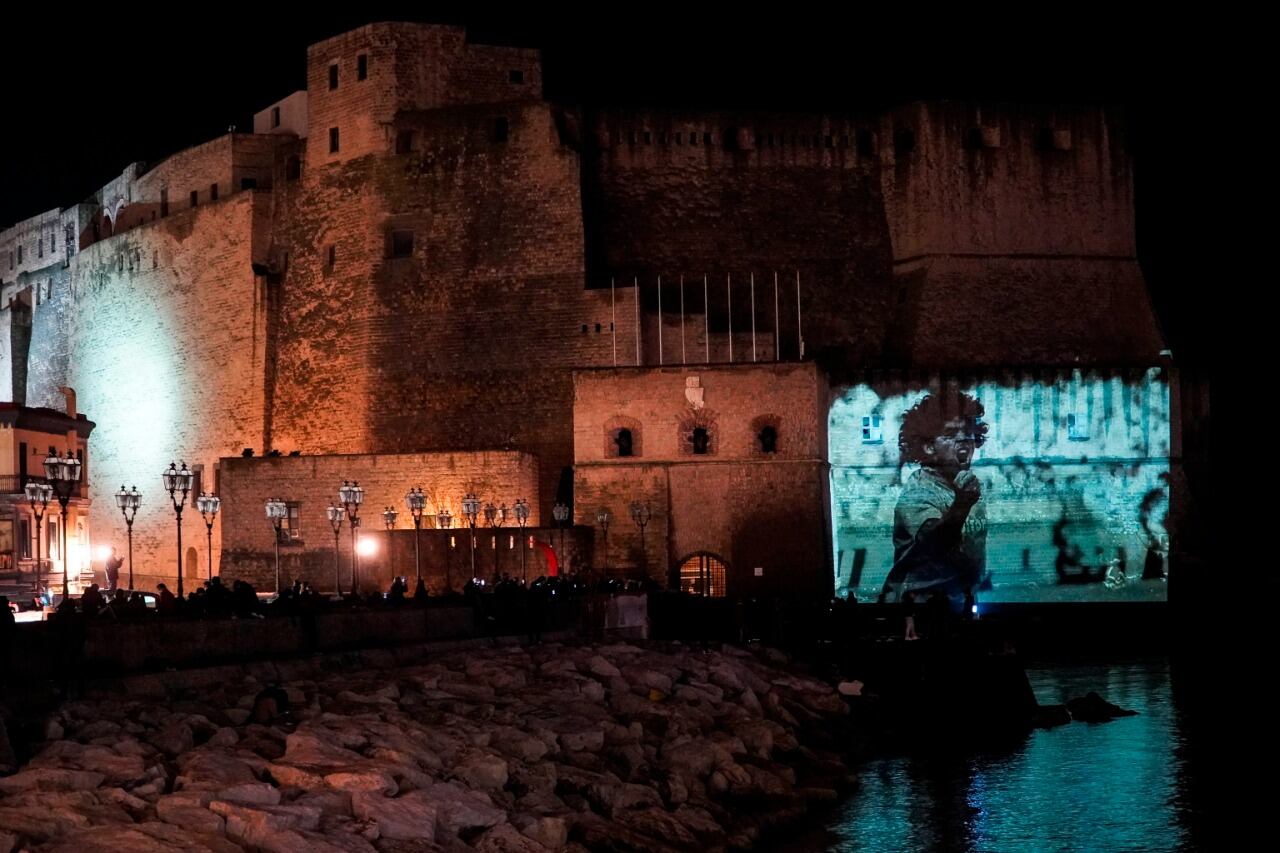 Uno de los tantos homenajes al Diez en Nápoles.