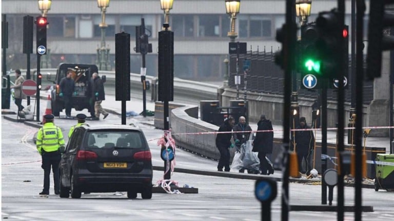 La zona del Puente de Londres, después del ataque.