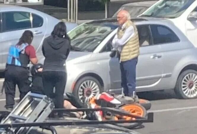 Carlos Bianchi chocó con su auto a un motociclista en el barrio de Núñez. (Foto: NA).