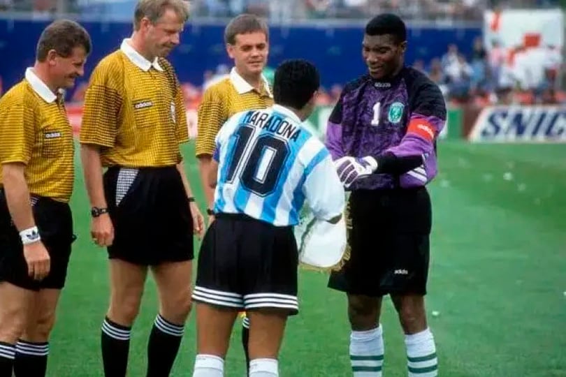 Peter Rufai fue el arquero de las Súper Águilas Verdes en el útimo juego de Maradona en la Selección Argentina durante el Mundial ´94.