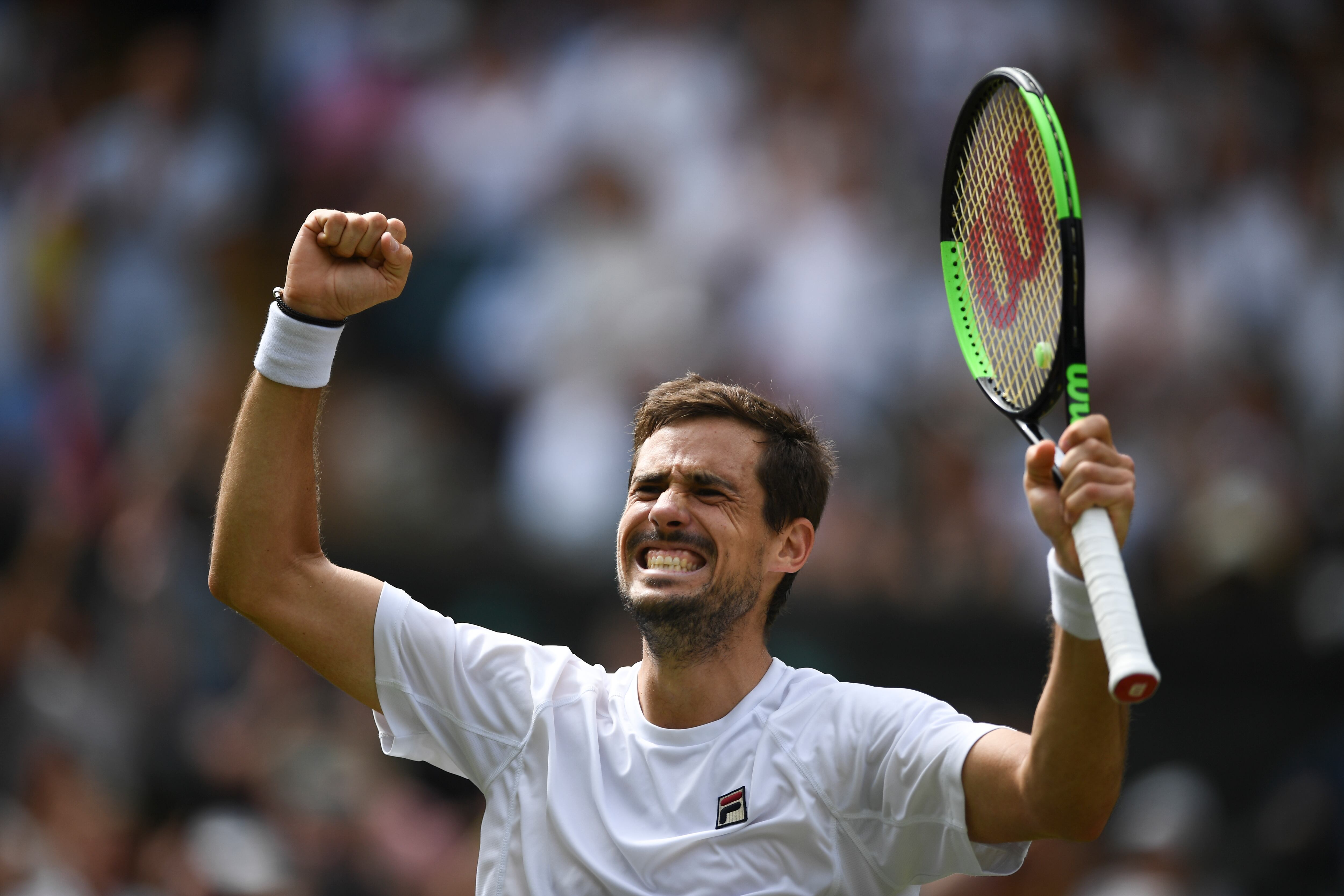 Guido Pella, en el mejor año de su carrera, le ganó a Kevin Anderson y está en octavos de final de Wimbledon.