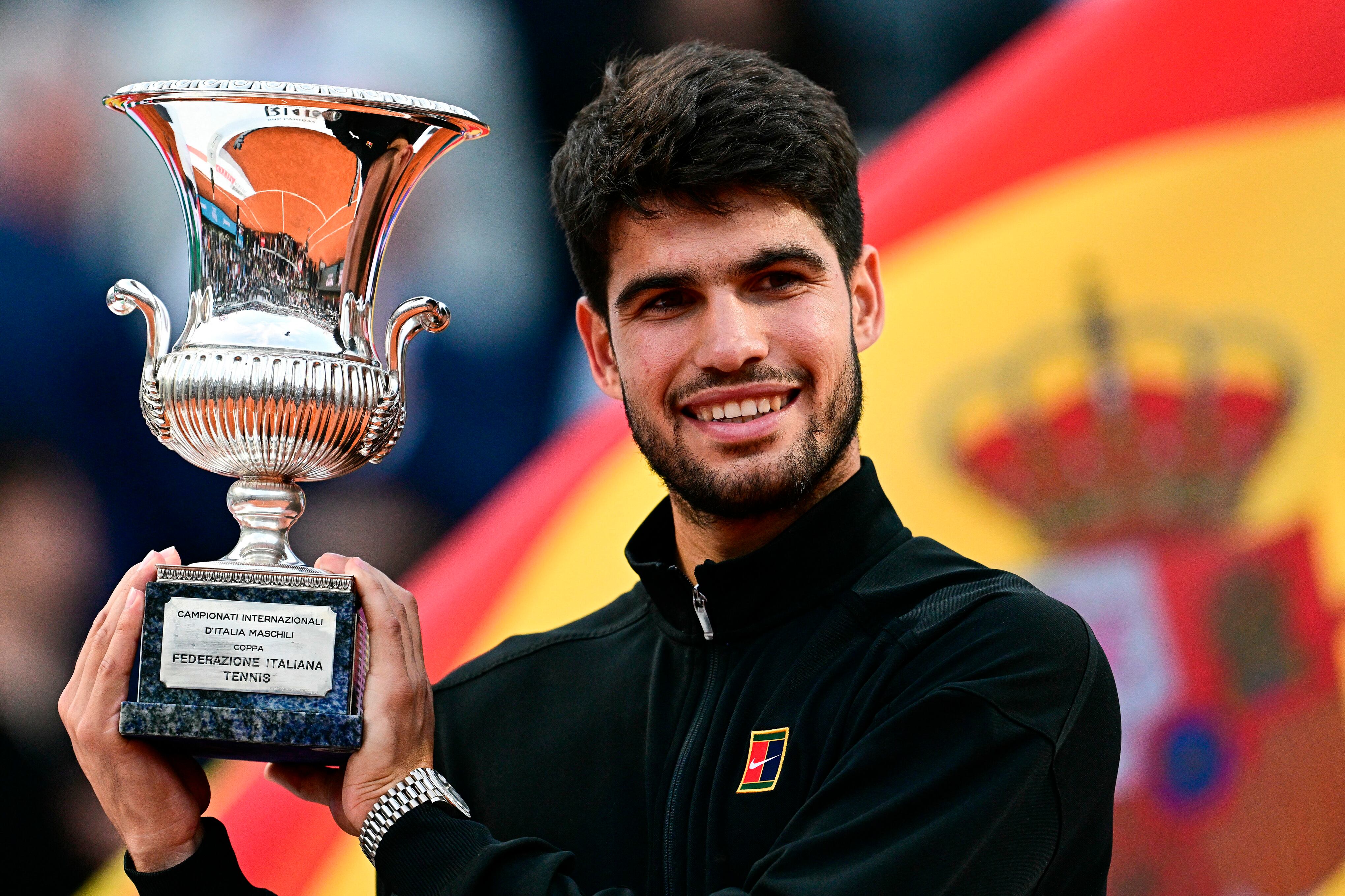 Alcaraz hizo flamear la bandera española en el Foro Itálico