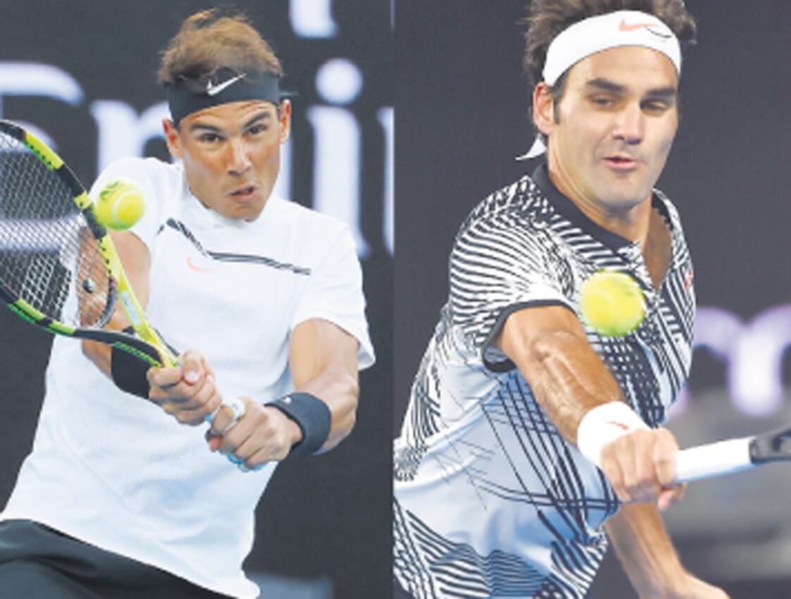 El español Rafael Nadal y el suizo Roger Federer, dos grandes de regreso.
