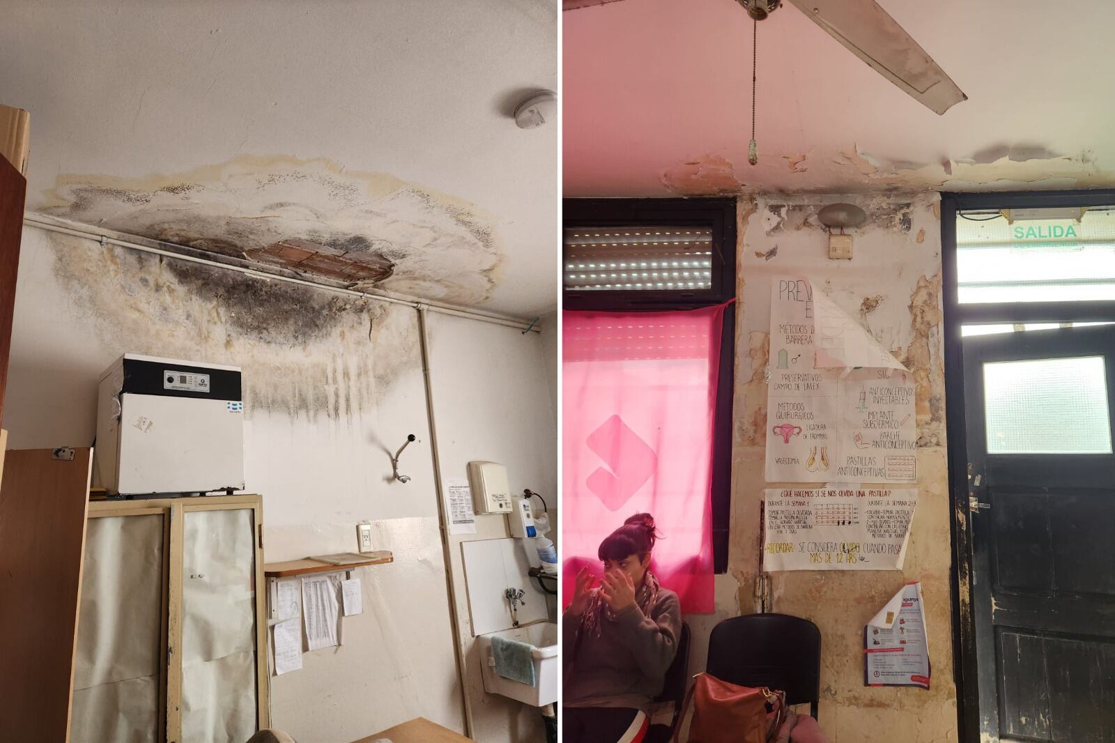 Imágenes de la situación actual de los centros de salud platenses luego de los ocho años de gestión del PRO.