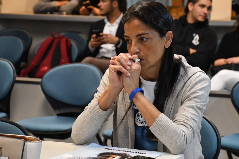 La mamá de Blas Correas en una audiencia del juicio por el asesinato de su hijo.