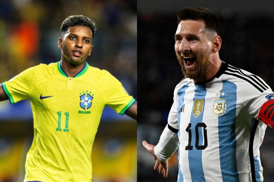 Rodrygo Goes y Lionel Messi.