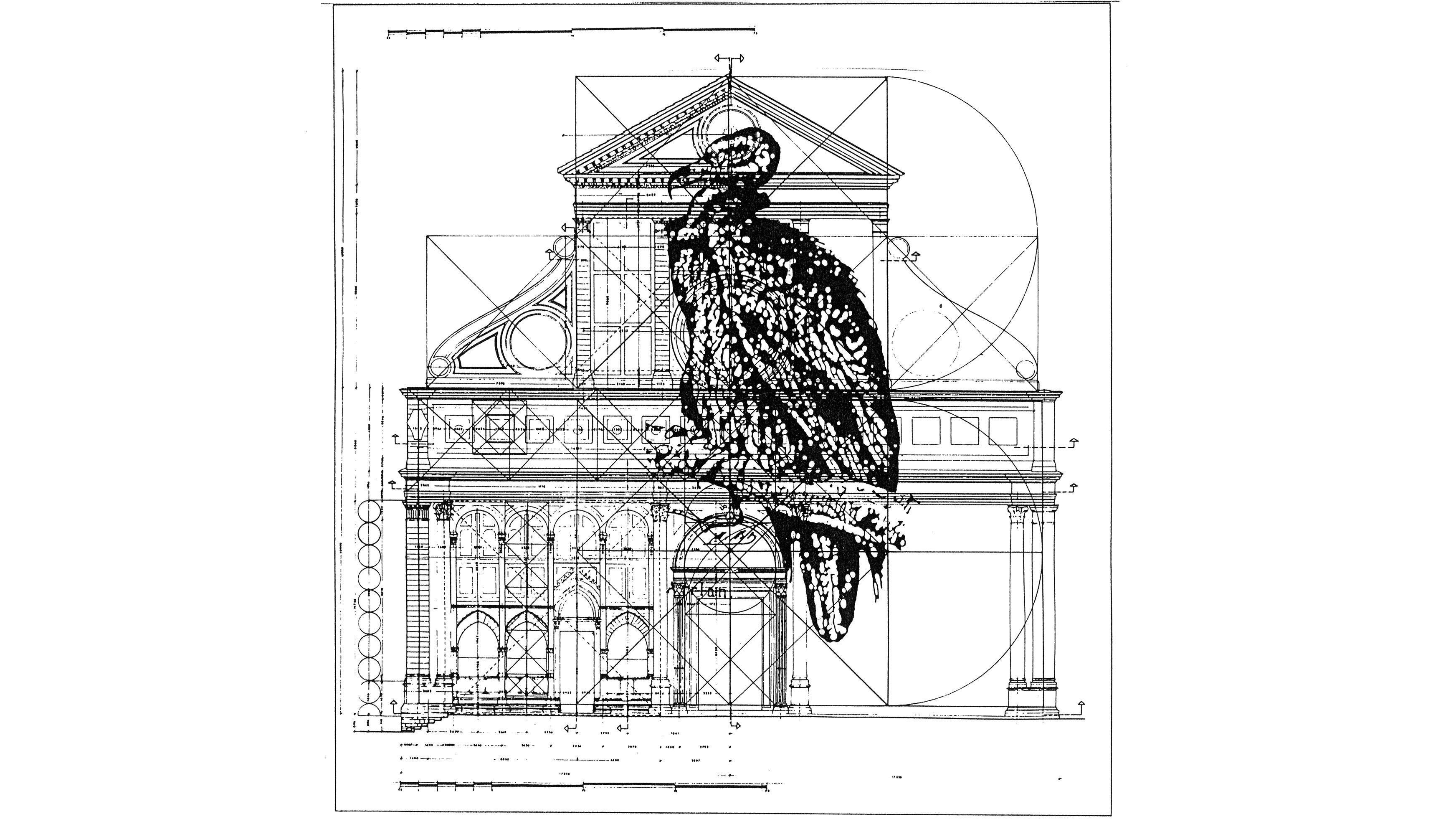 Uno de los collages de León Ferrari incluidos en el libro.