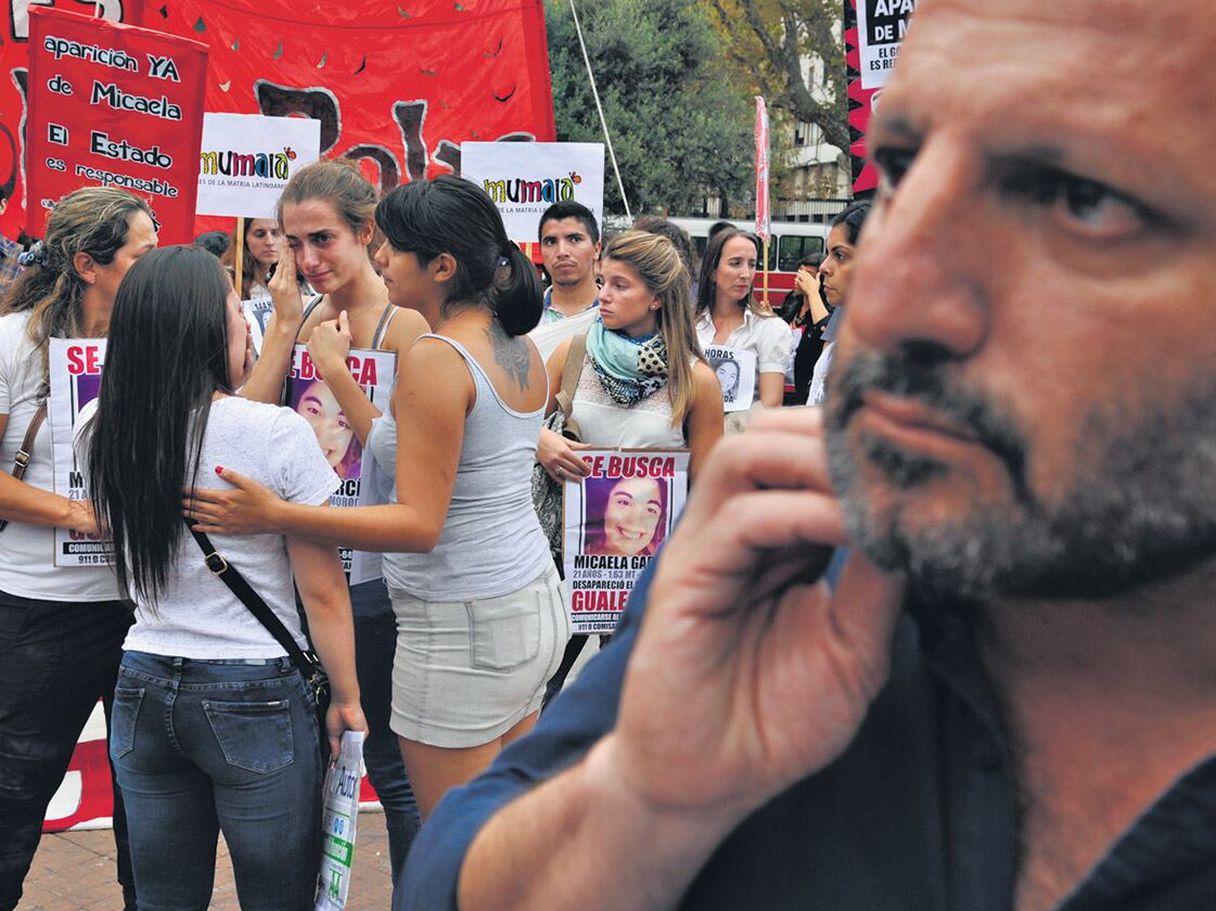 En la manifestación realizada en Plaza de Mayo hubo amigos y familiares de Micaela.