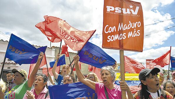 Simpatizantes de Maduro y el PSUV se manifestaban esta semana en Caracas.