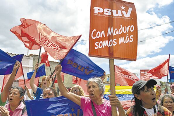 Simpatizantes de Maduro y el PSUV se manifestaban esta semana en Caracas.