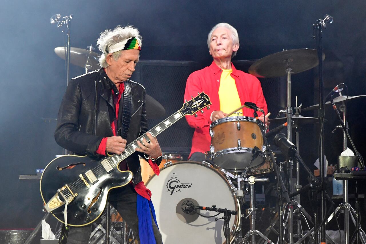 Watts y Richards, durante una de las giras de los Rolling Stones. 